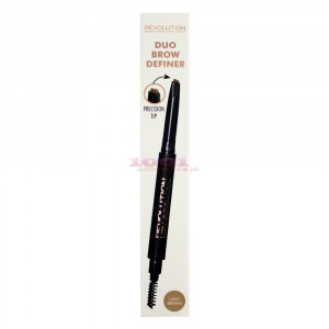 Makeup revolution london duo brow creion retractabil + perie pentru sprancene light brown thumb 2 - 1001cosmetice.ro