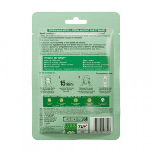 Masca servetel moisture+ cu ceai verde pentru reimprospatare, garnier skin naturals thumb 3 - 1001cosmetice.ro