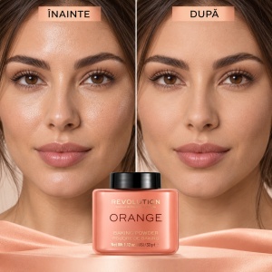 [Pudra pulbere matifianta pentru fixarea machiajului, baking loose powder makeup revolution, orange, 32 g - 1001cosmetice.ro] [4]