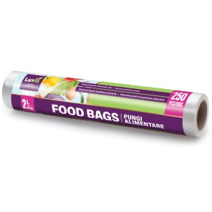 Pungi alimentare pe rola rezistente, 2kg/2l, 250 bucăți, Luxia 4087