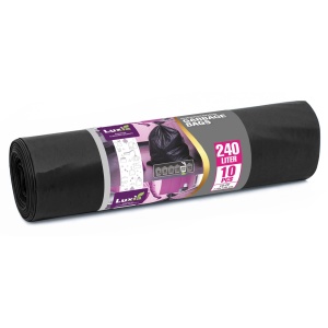 Saci menajeri Ultrarezistenti, 240L, 10 buc., LD-PE, 110x125 cm, Luxia 4012