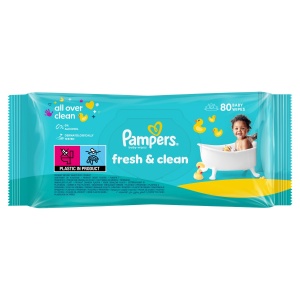 Șervețele umede pentru copii Fresh & Clean, Pampers, 80 bucăți