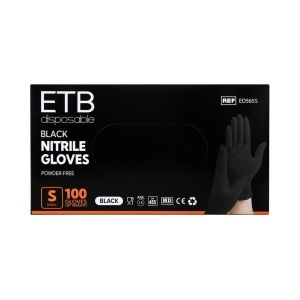 Auto, etb | Set mănuși negre din nitril, mărimea s, etb, 100 bucăți | 1001cosmetice.ro