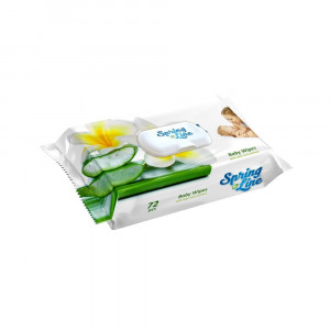 SPRING LINE BABY WIPES SERVETELE UMEDE PENTRU BEBELUSI CU ALOE VERA 120 BUCATI CU CAPAC