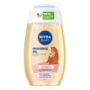 Ulei de masaj infuzat cu lapte de migdale 100% natural și vitamina E, Nivea Baby, 200 ml