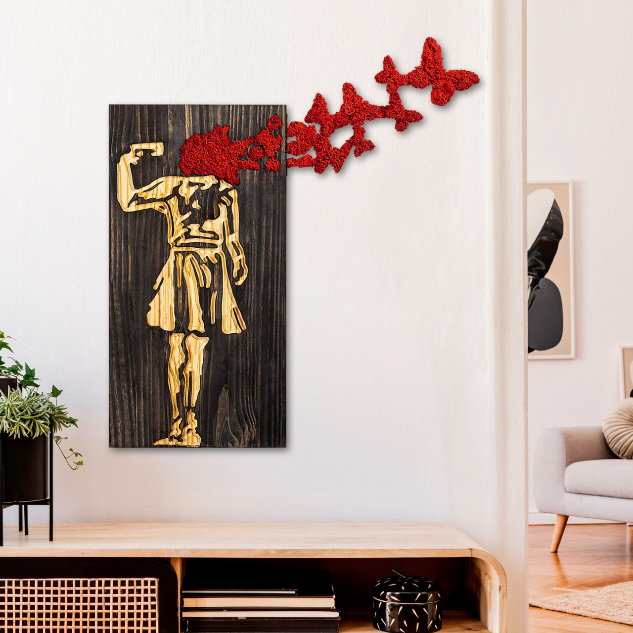 Accesoriu decorativ de perete din lemn Banksy - 16-1