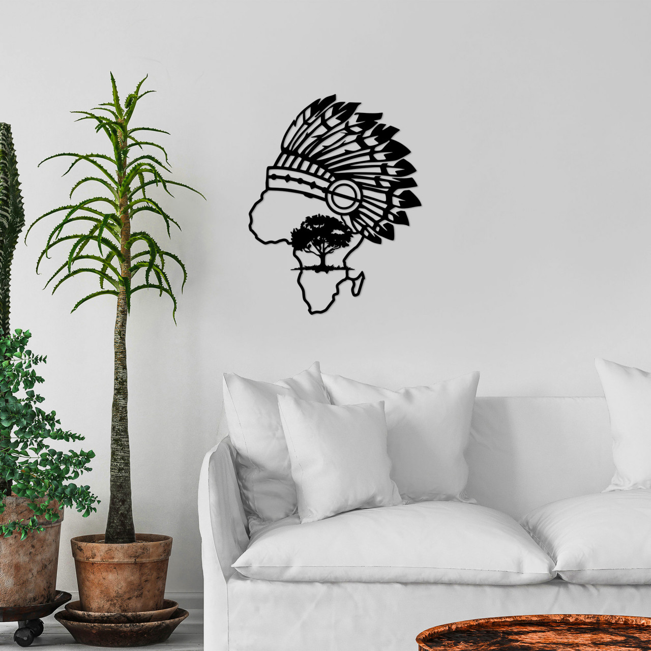 Accesoriu decorativ de perete metalic African - 472