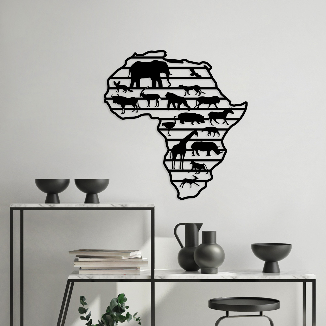 Accesoriu decorativ de perete metalic African Animals