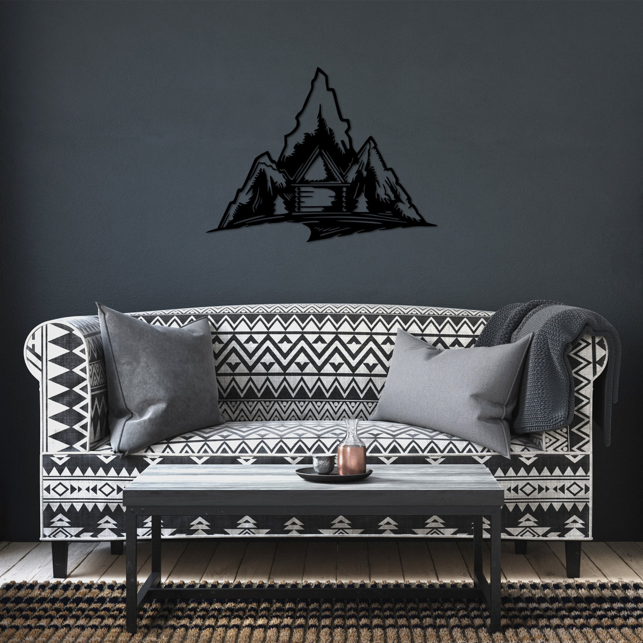 Accesoriu decorativ de perete metalic Everest