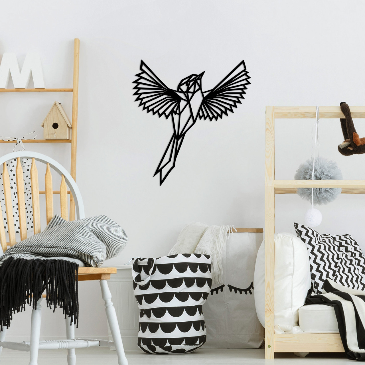 Accesoriu decorativ de perete metalic King Bird - 479