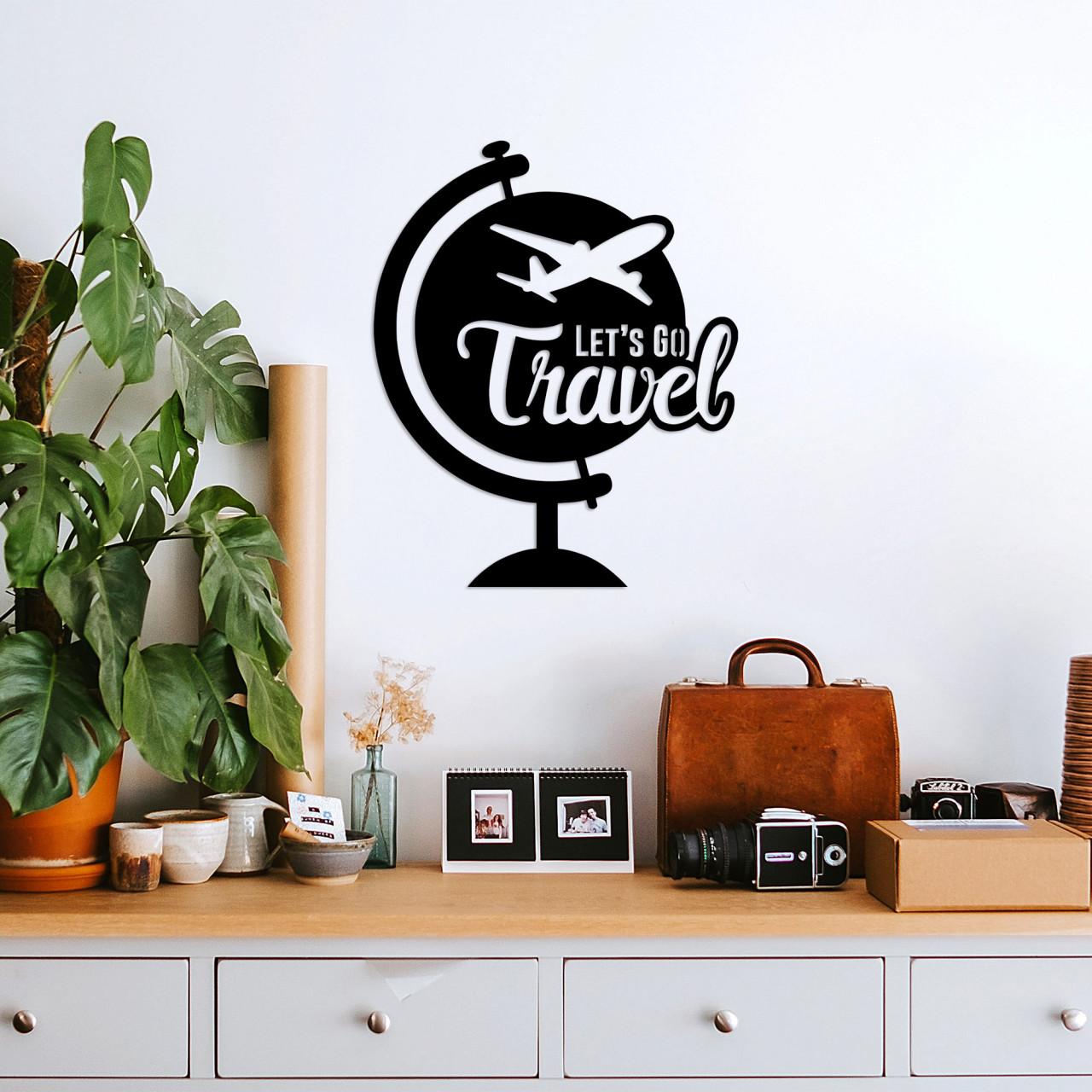 Accesoriu decorativ de perete metalic Let'S Go Travel - 492