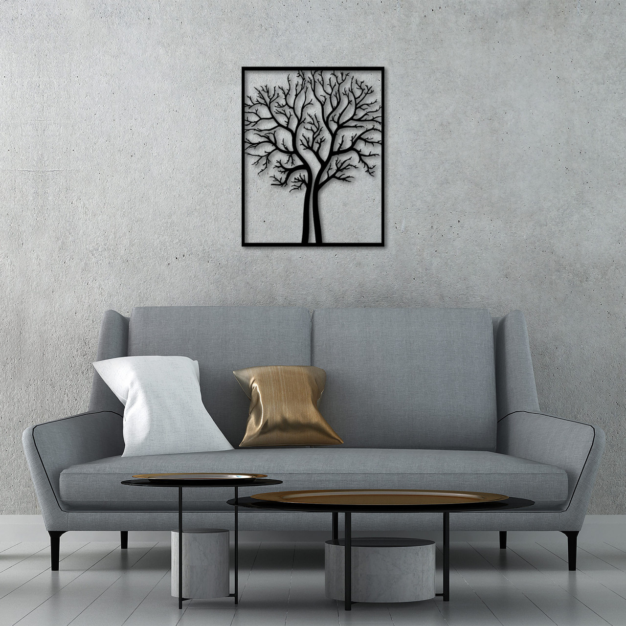 Accesoriu decorativ de perete metalic Tree - 267