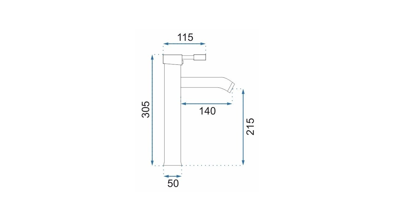 Baterie Graf silver înaltă – H 30,5 cm - 1 | YEO