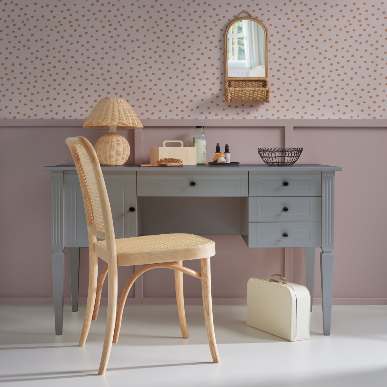 Birou elegant Ines gri L132 cm - 1 | YEO