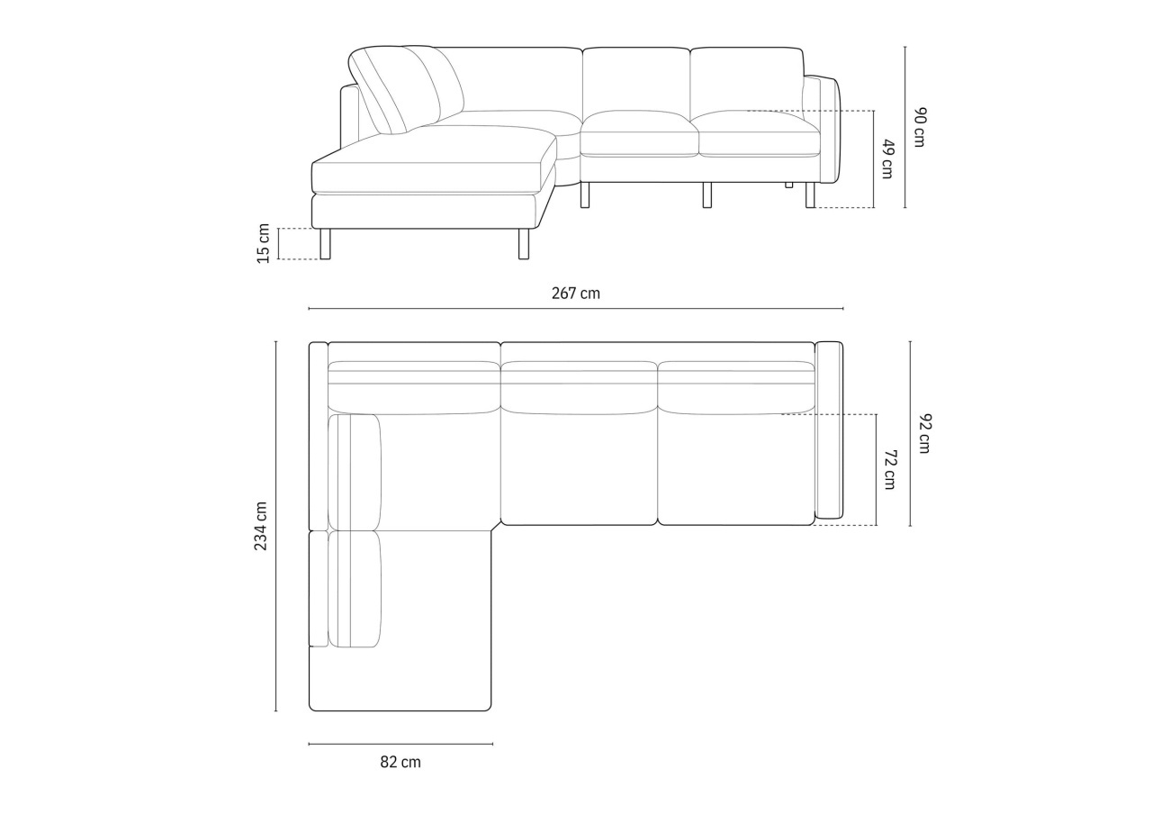 Coltar Eden catifea Paris L267 cm - 4 | YEO