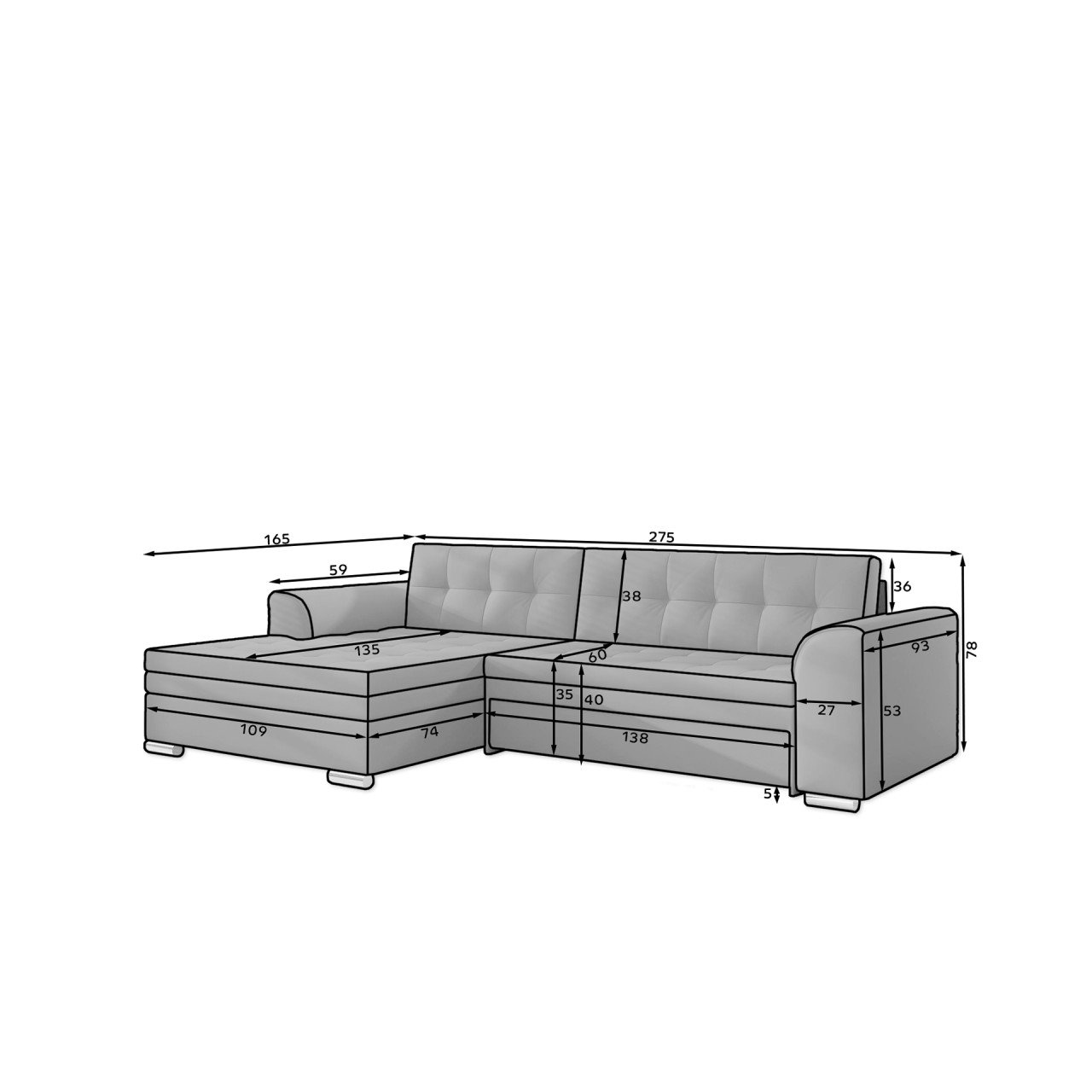 Coltar extensibil Conforti pe stanga Soft 17 - 2 | YEO