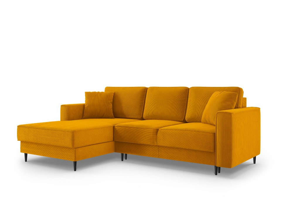 Poze Coltar Fano 4 locuri velvet/picioare negre – L242 x l174 x h89 cm