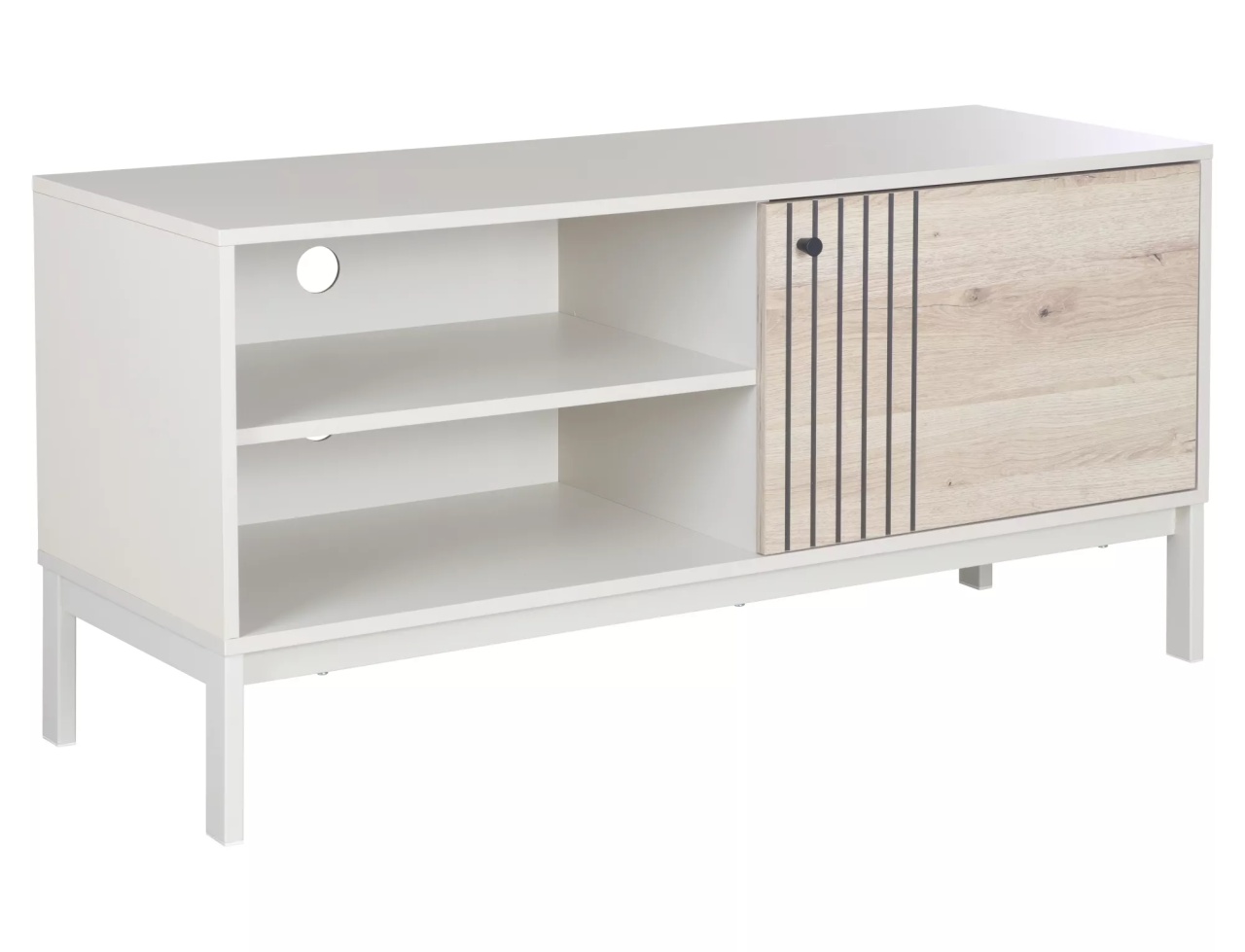 Comoda TV Frost RTV2 stejar alpin/alb-galbui