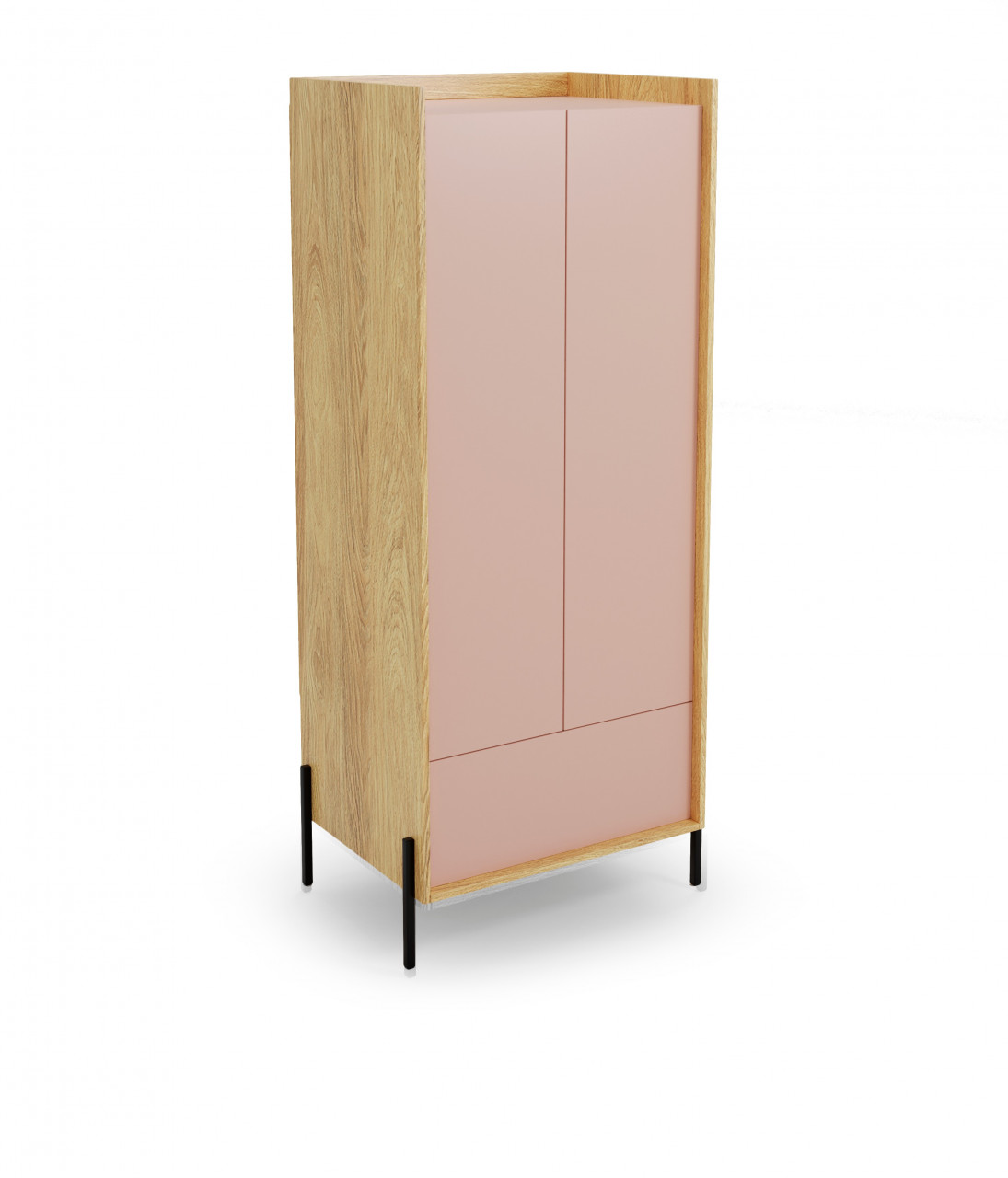 Dulap Mobius 2D roz/natur H179 cm