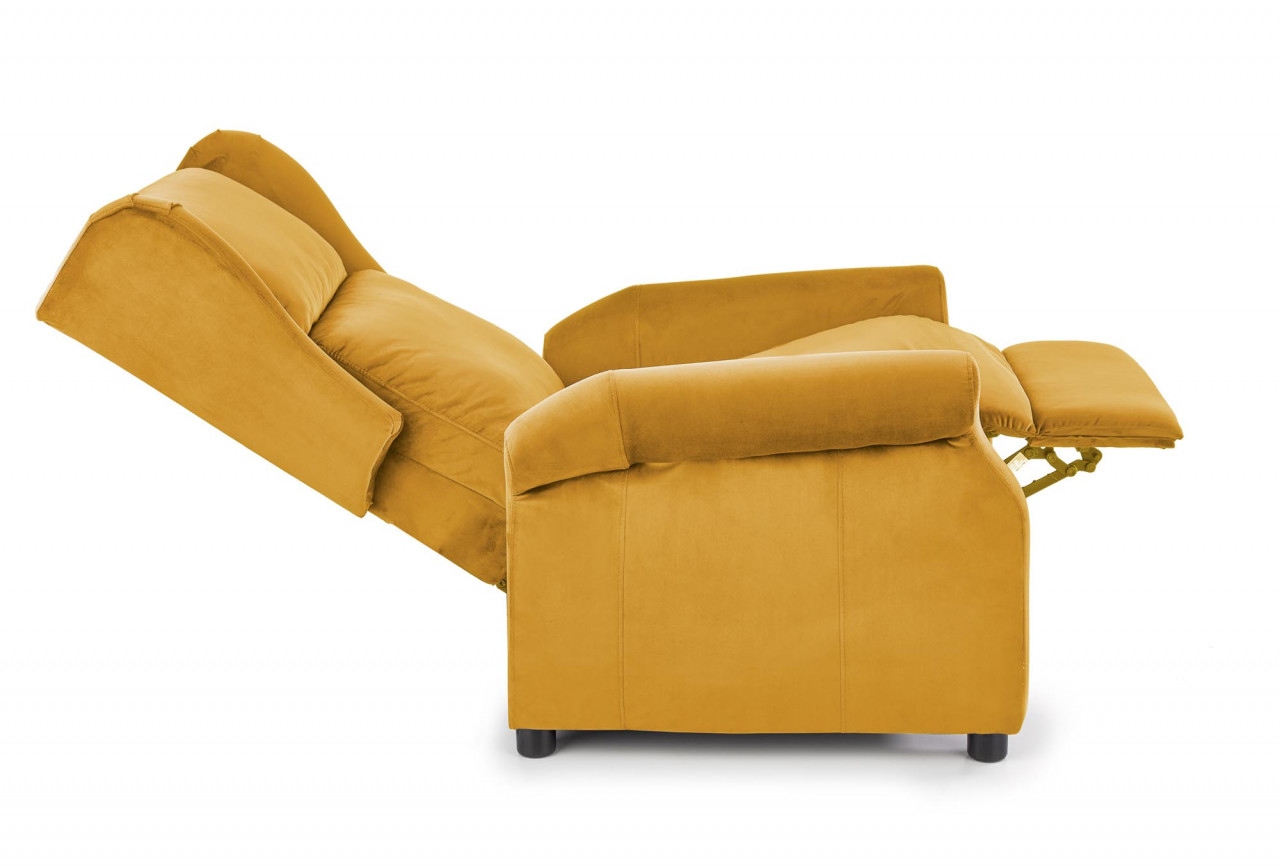 Fotoliu recliner Agustin 2 velvet mustariu H107 cm - 4 | YEO