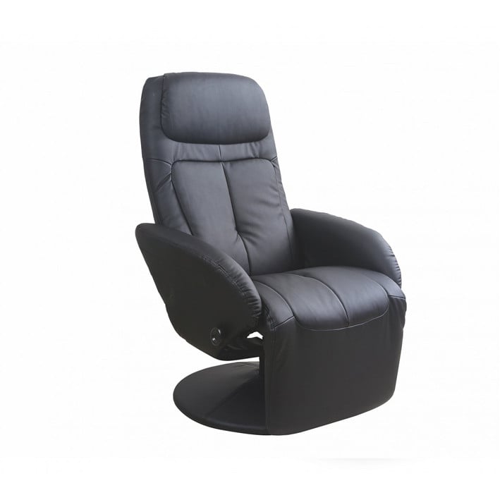 Fotoliu recliner tapitat Optima negru - H 84-101 cm