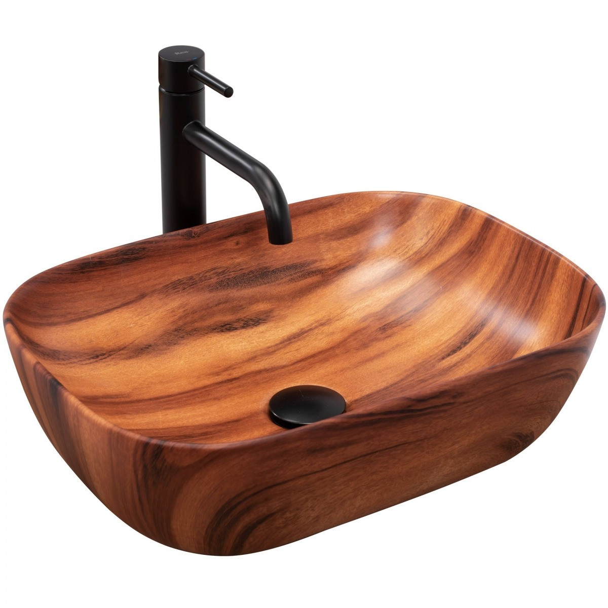 Lavoar Belinda Wood ceramica efect de lemn - 46 cm