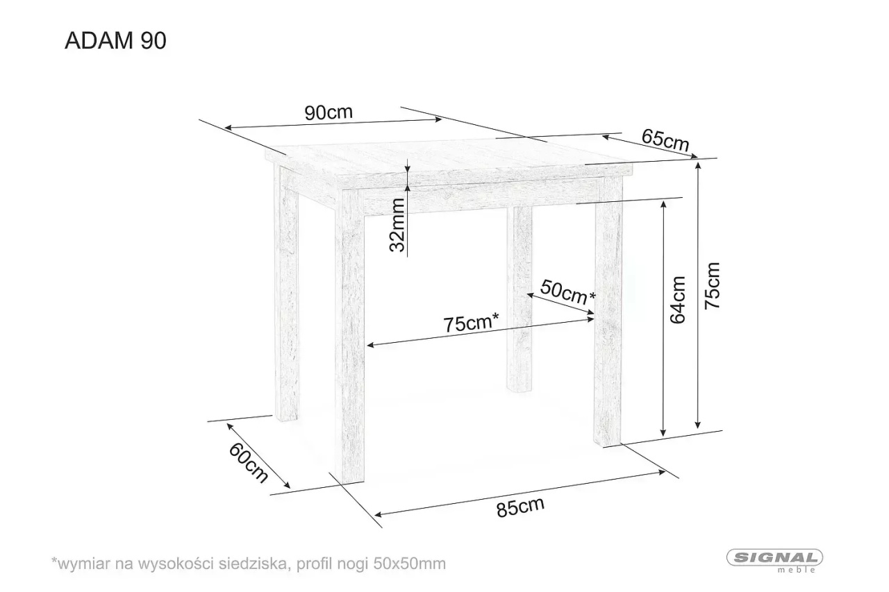 Masa Adam stejar cremona torro/casmir L90xl65 cm - 1 | YEO
