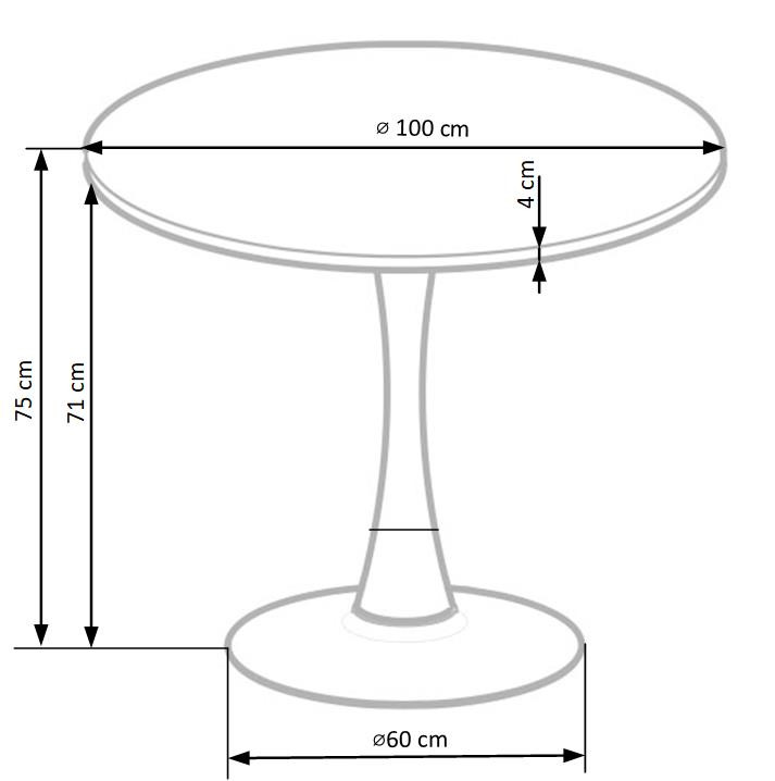 Masa Carmelo nuc/negru ø100 cm - 1 | YEO