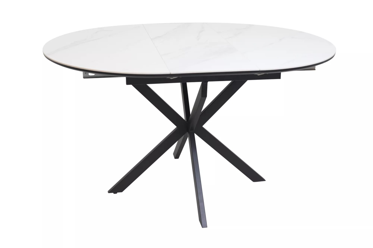 Masa extensibila Gaston Ceramic alb/negru L100-135xl100 cm