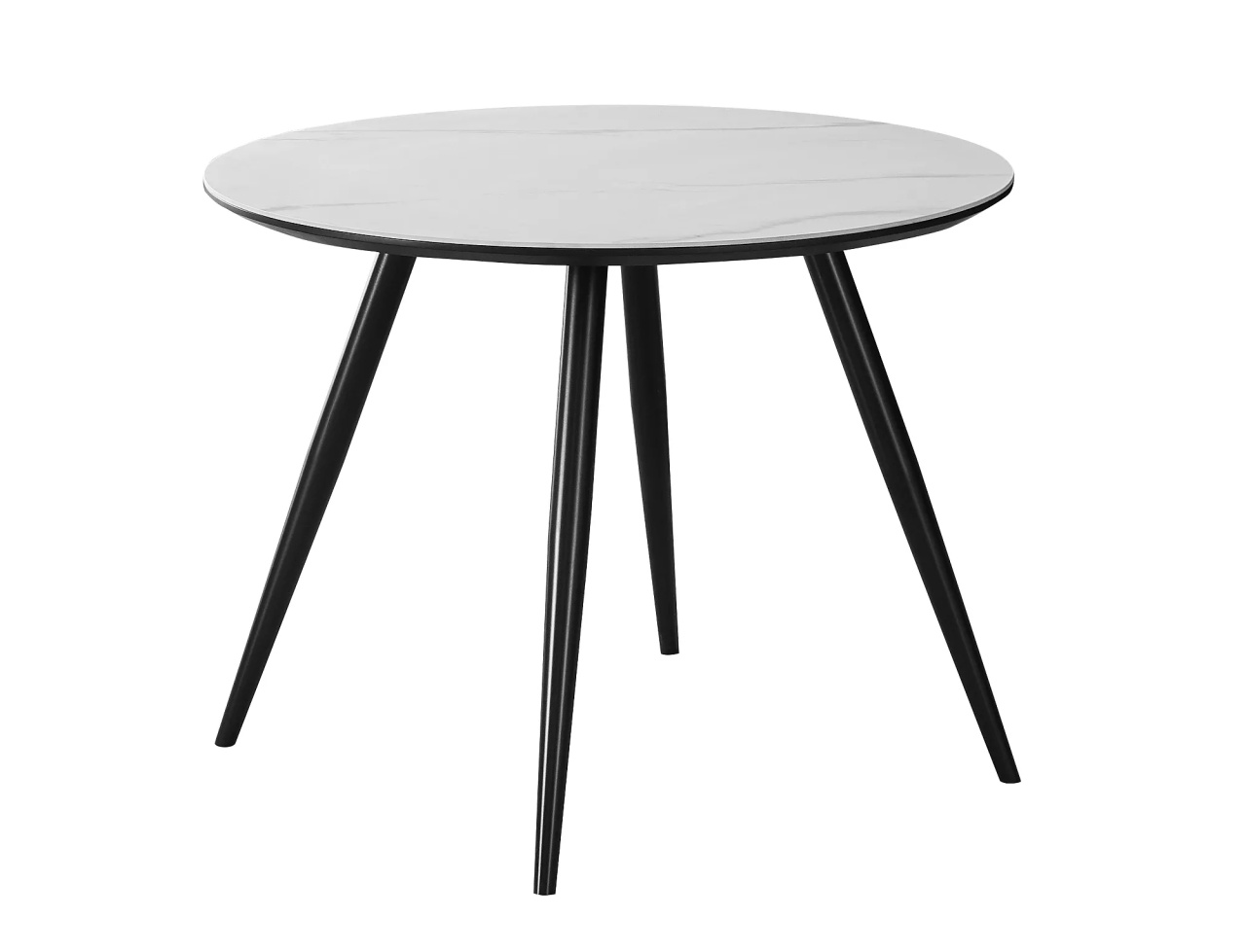 Masa Ideal ceramic marmura alba/negru ø100 cm