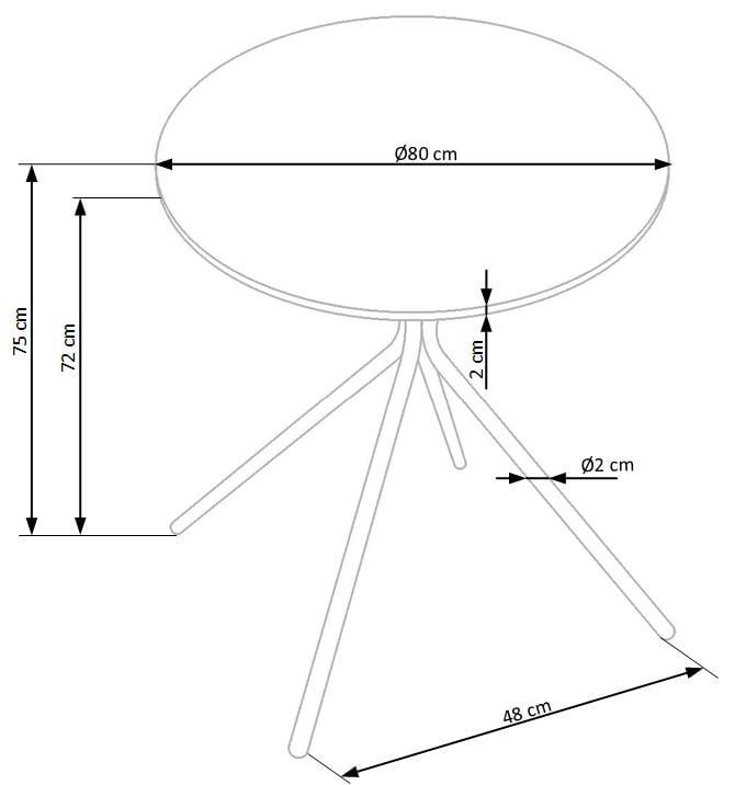 Masa rotunda Fondi negru – ø80 / h75 cm - 2 | YEO