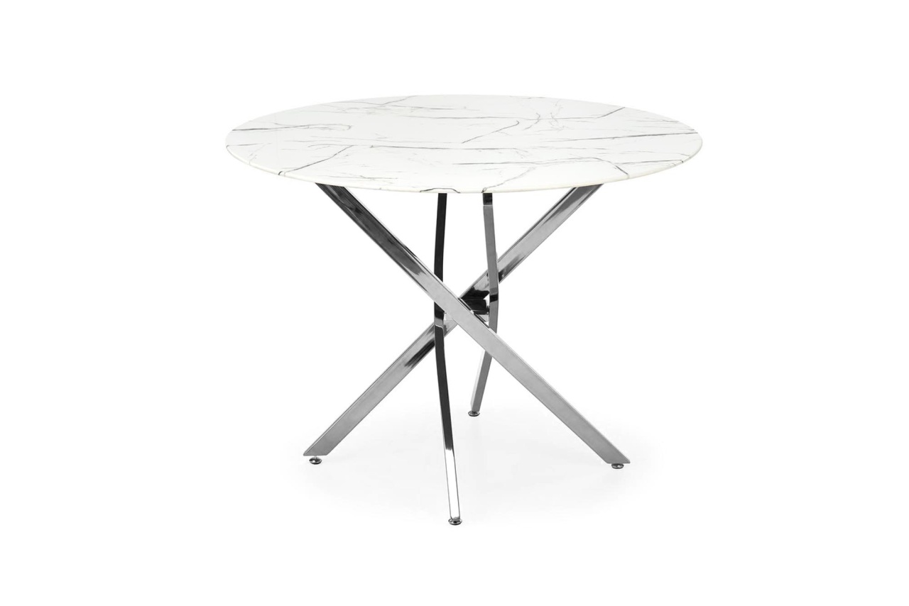 Masa rotunda Raymond 3 marmura alba/argintiu ø100/h73 cm - 1 | YEO