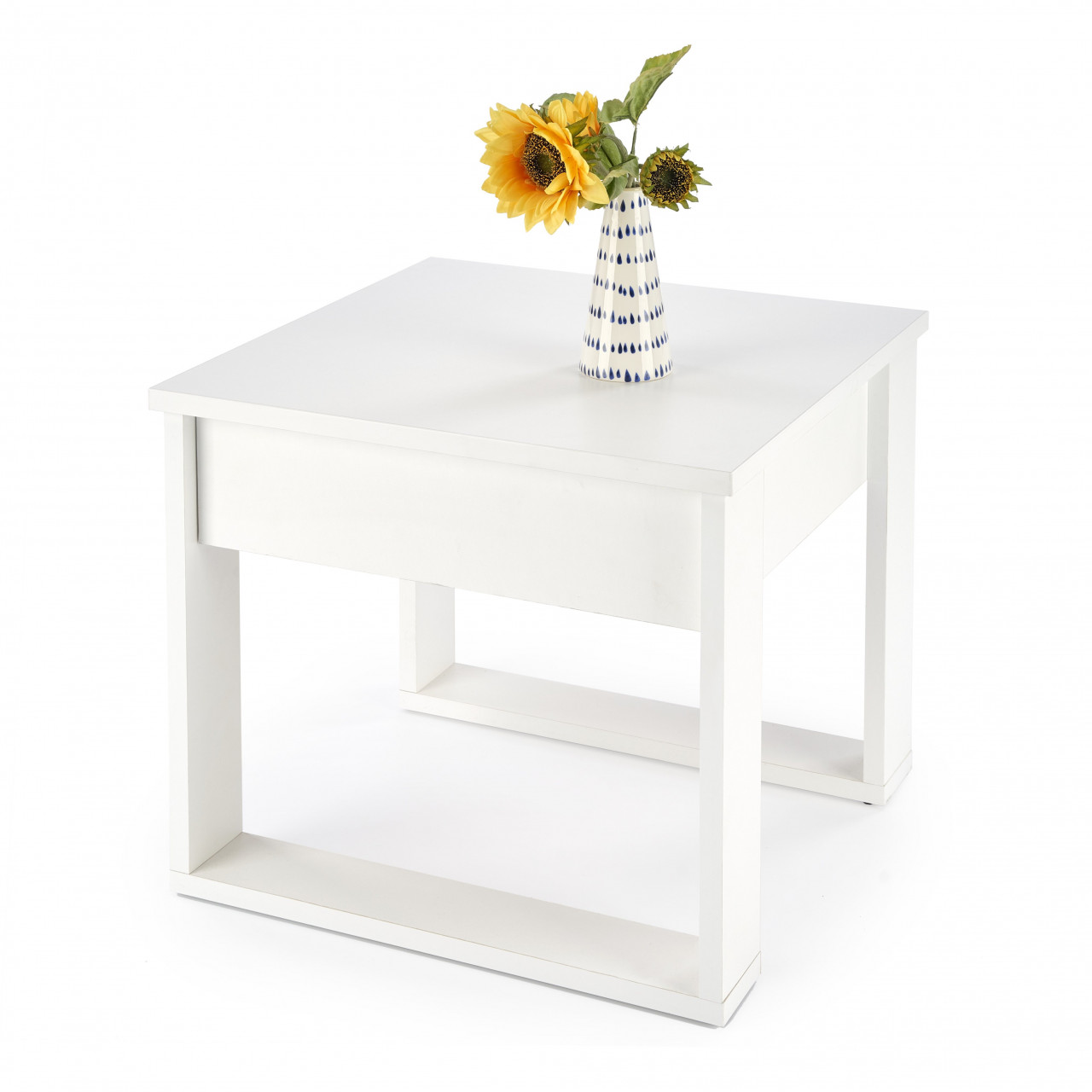 Masuta de cafea Nea patrata alba L60 cm