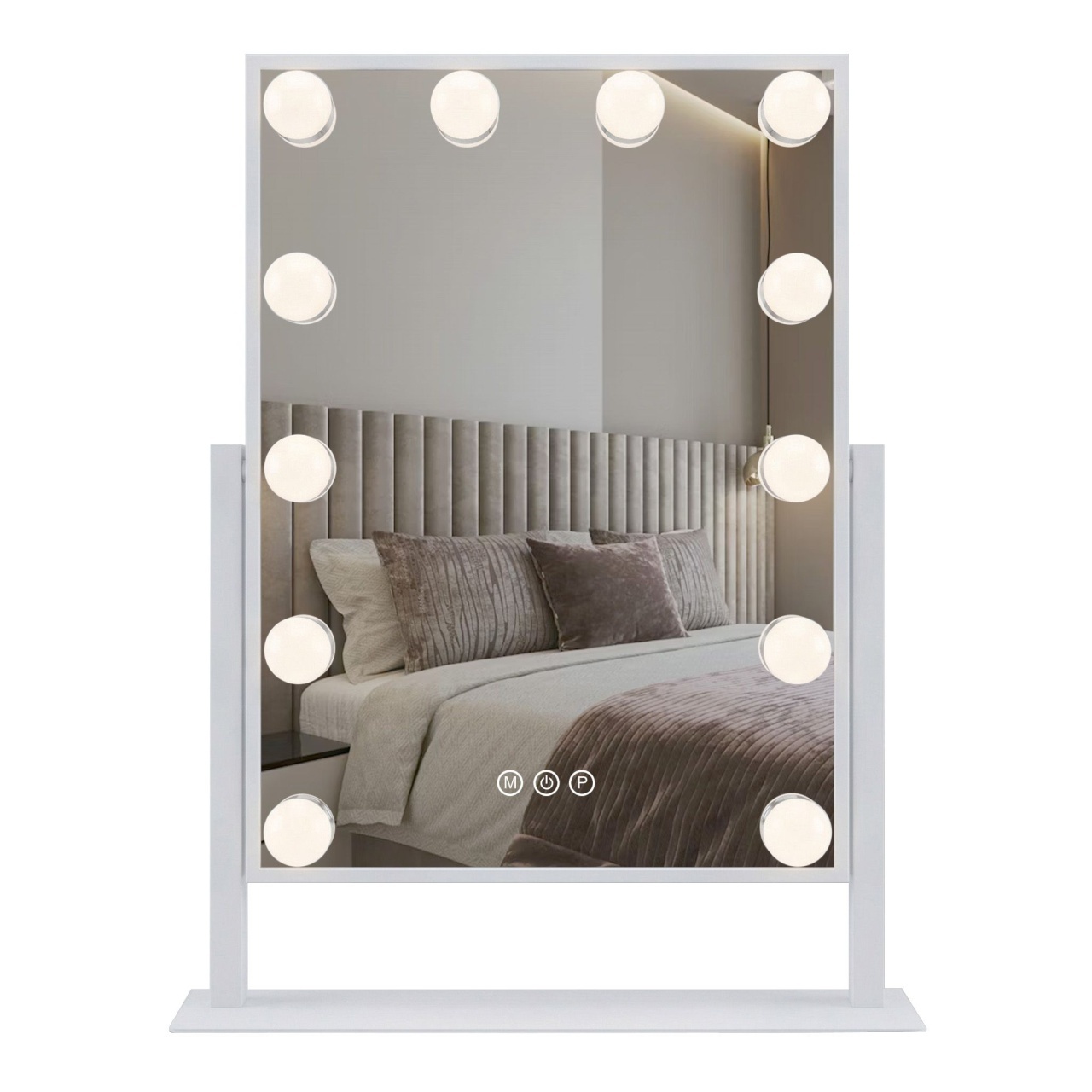 Oglindă LED HOLLYWOOD White 30x40