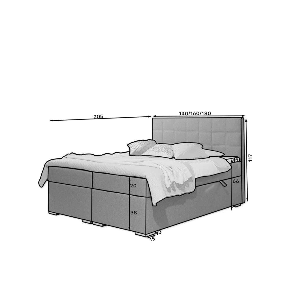 Pat boxspring Alice 180x200 cm Soft 17 - 1 | YEO