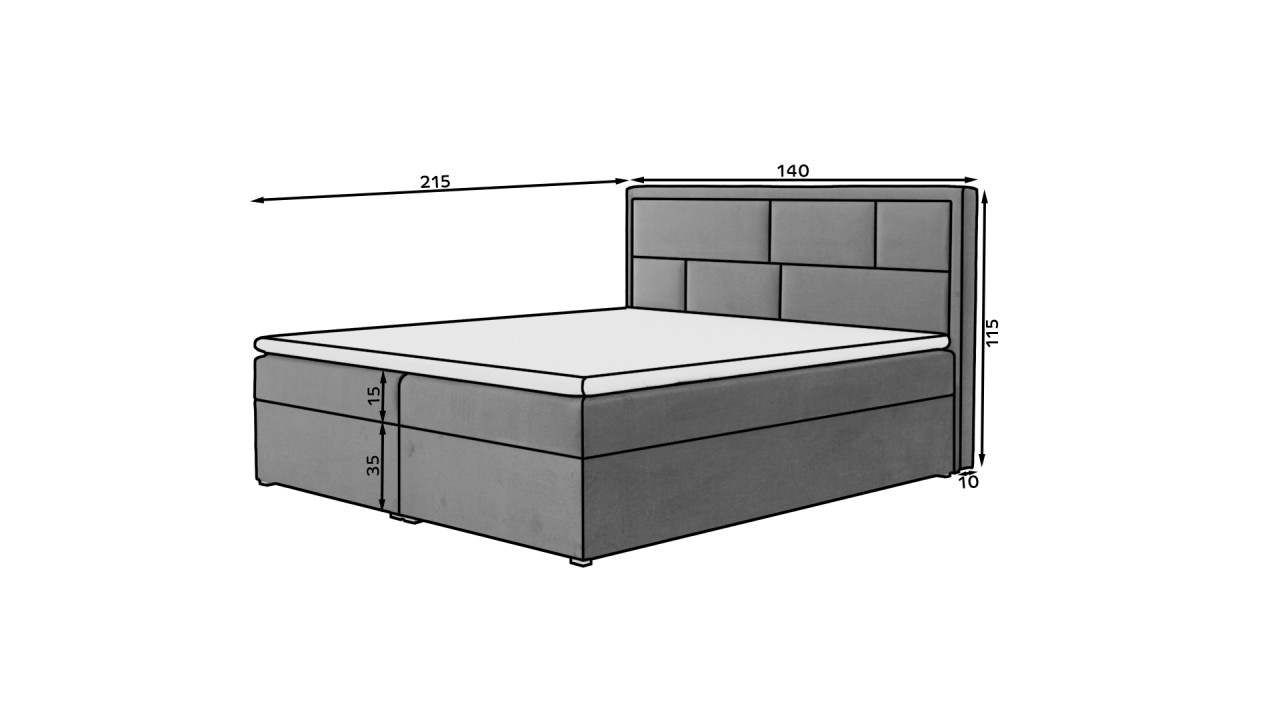 Pat boxspring Meron 140x200 cm Dora 63 - 1 | YEO