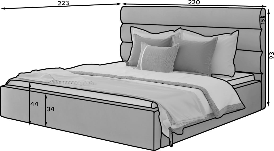 Pat Caramel 200x200 cm Sawana 05 cu somiera metalica - 1 | YEO