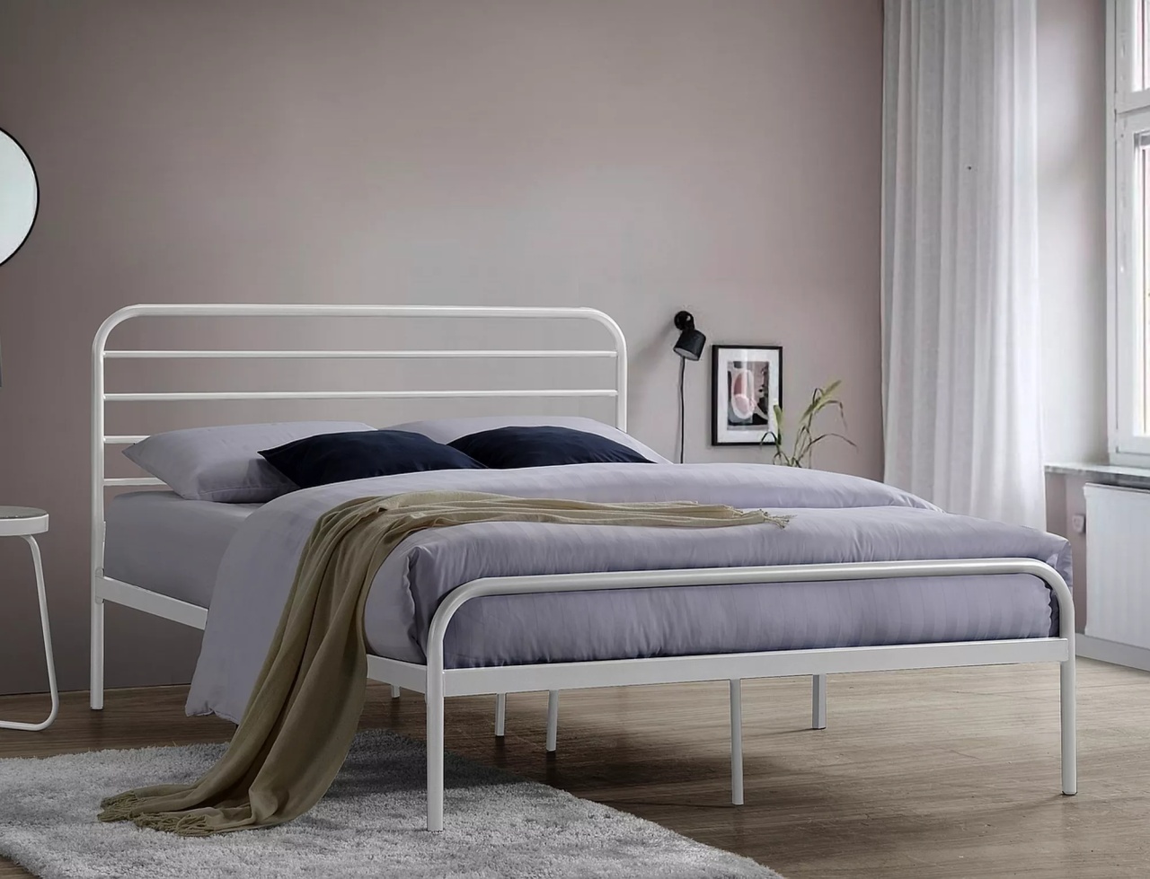 Pat metalic Bolonia alb 140x200 cm - 1 | YEO