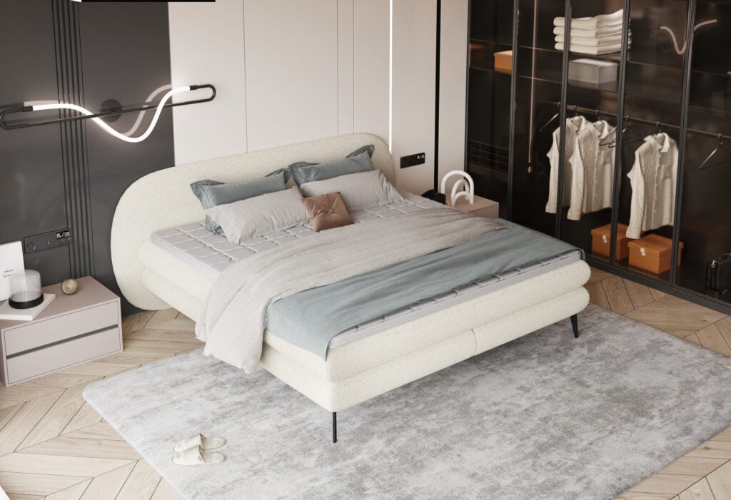 Pat tapitat boxspring Ovo 140x200 cm - 2 | YEO