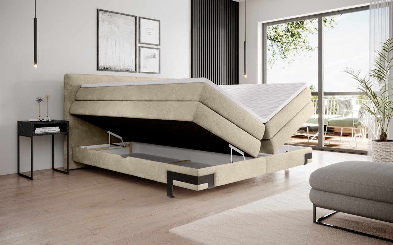 Pat tapitat boxspring Valente 140x200 cm - 3 | YEO