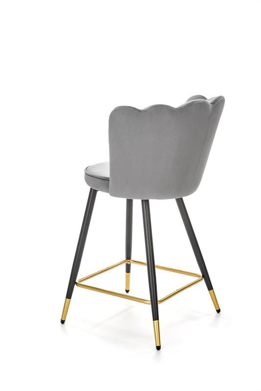 Scaun de bar H106 velvet gri - 3 | YEO