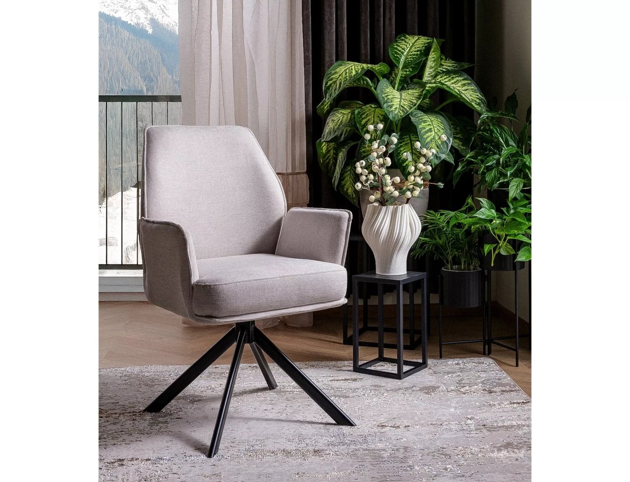Scaun Hugo bej deschis/negru Brego22 - 3 | YEO