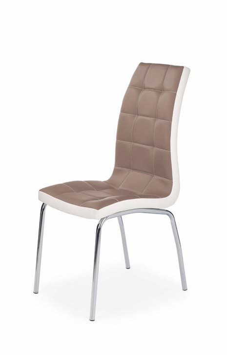 Scaun K186 piele ecologica cappucino/alb - 1 | YEO