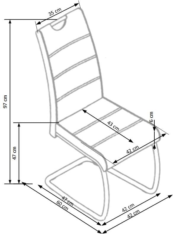 Scaun K211 piele ecologica negru - 2 | YEO