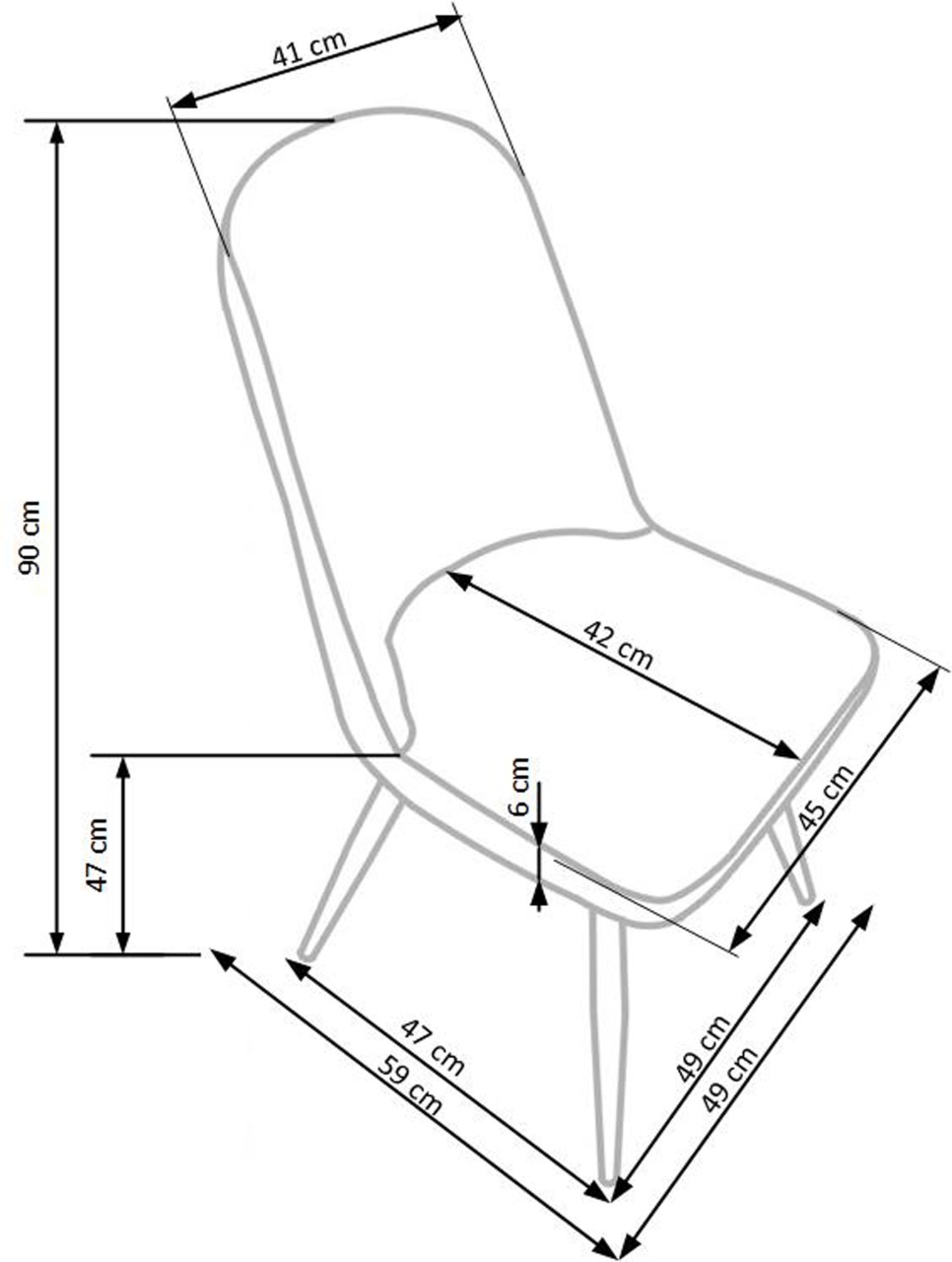 Scaun K214 piele ecologica crem - 5 | YEO