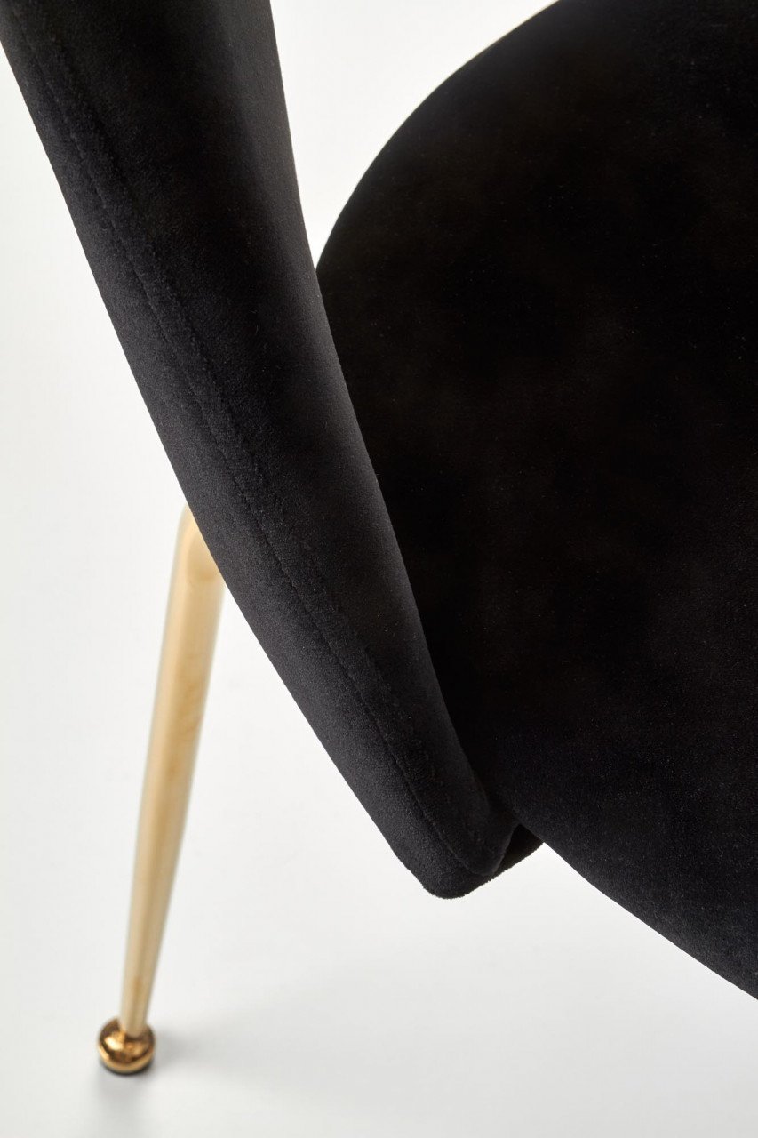 Scaun K385 velvet negru/auriu - 5 | YEO