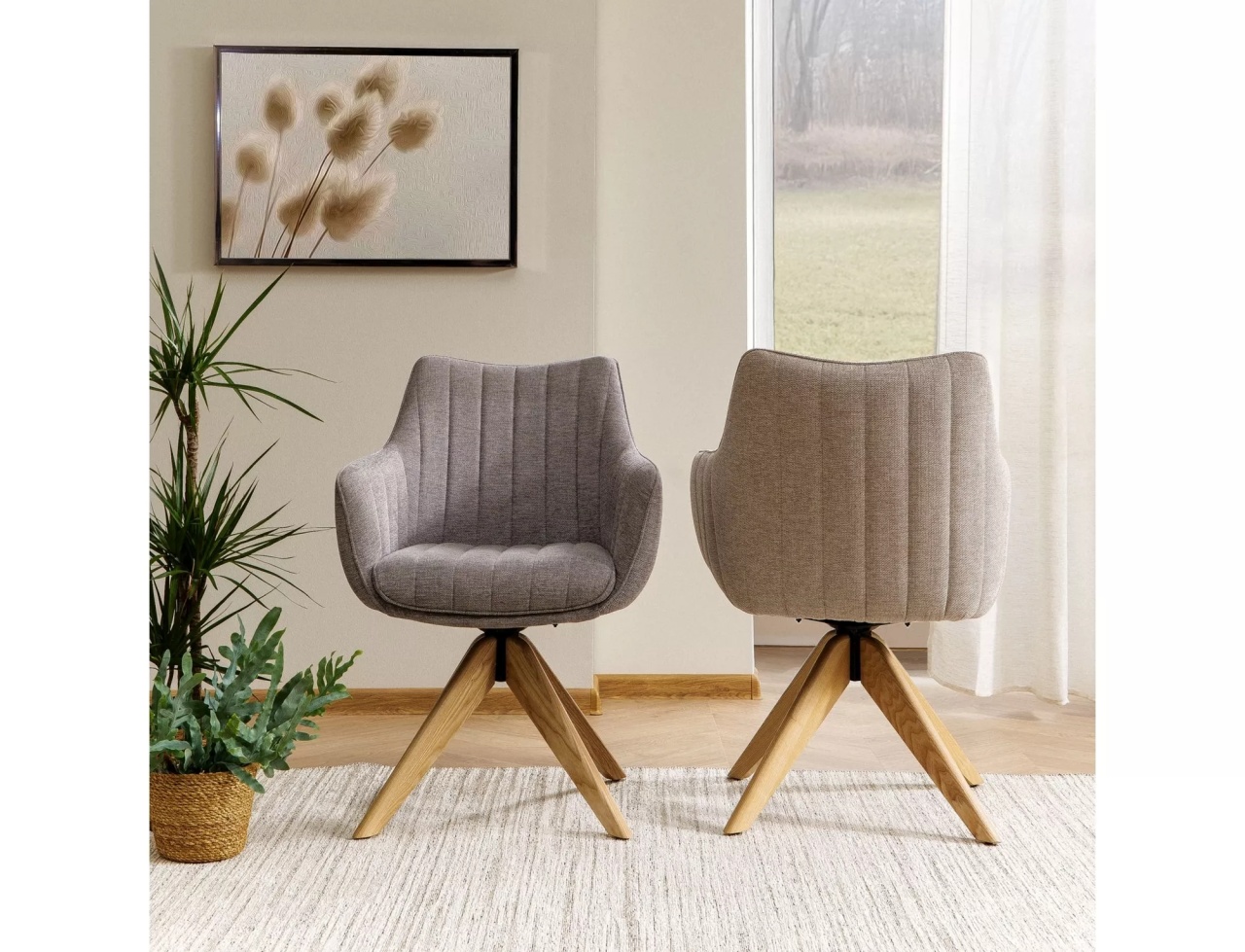 Scaun rotativ Azalia D bej deschis/stejar Brego31 - 2 | YEO