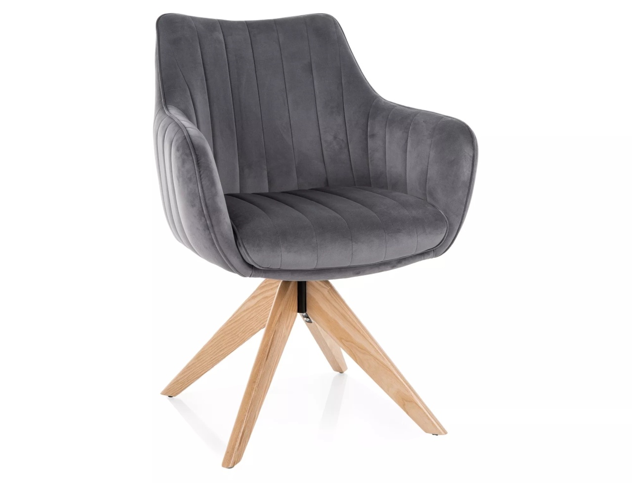 Scaun rotativ Azalia D velvet gri Blu14