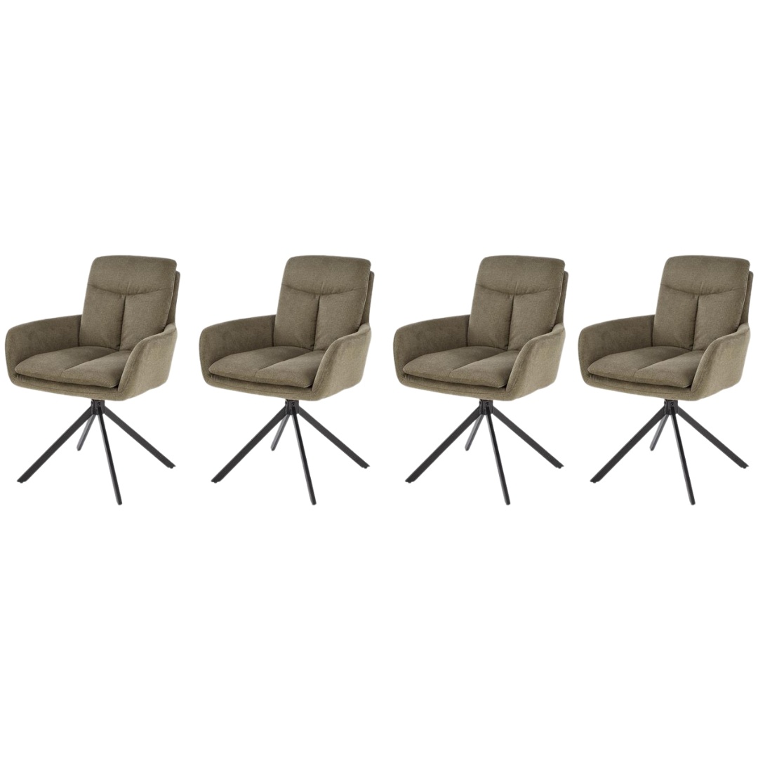 Set 4 scaune rotative K536 stofa olive