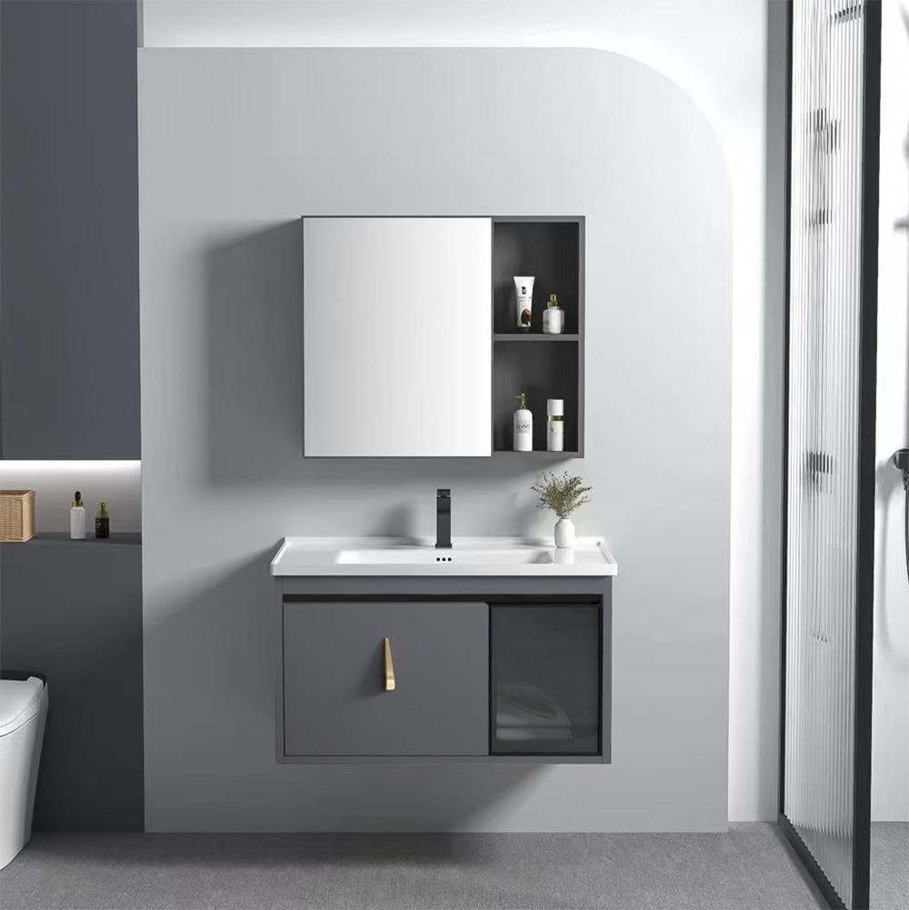 Set mobilier de baie cu lavoar Paris 60cm Grey